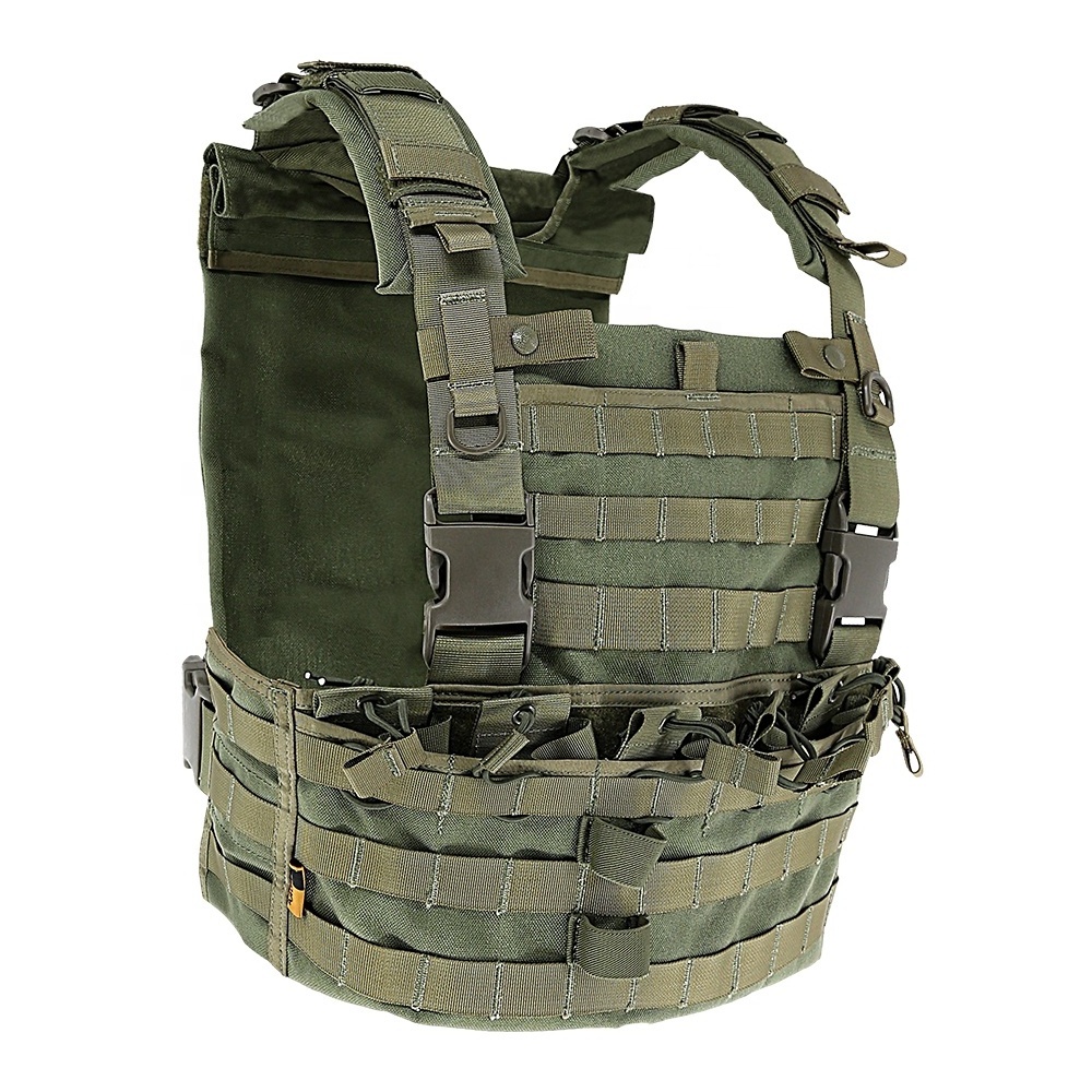 KMS Fashion Popular Green Polyester Stab Proof Molle System Outdoor Hunting Security Tactical Vest For Sale