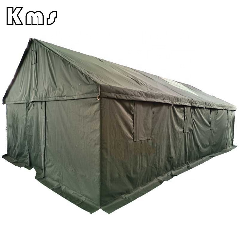 KMS 8x4.5m Olive Green Frame Structure Metal Poles Triple Layers Tear Resistance Large Capacity Outdoor Camping  Tent