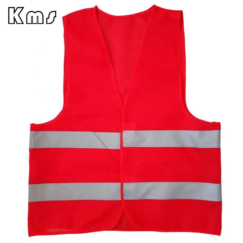 KMS Professional Wholesale Custom LOGO Outdoor Vest Polyester Mesh Yellow High Visibility Reflective Safety Vest