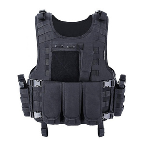 KMS Custom Black 600D Polyester Protective Security Guard Molle Armored Vest Combat Security Tactical Personal Protective Vest