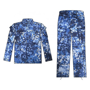 KMS Custom Wholesale Outdoor Training Good Color Fastness Blue Digital Combat ACU Camouflage Clothing Tactical Uniform