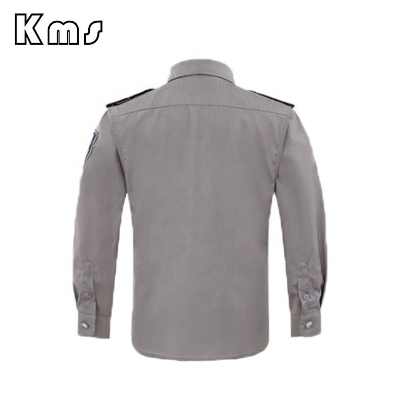 KMS OEM Service Wholesale Gray Unisex Work Wear Breathable Strength Patch Guard Patrol Full Security Guard Uniform Clothing