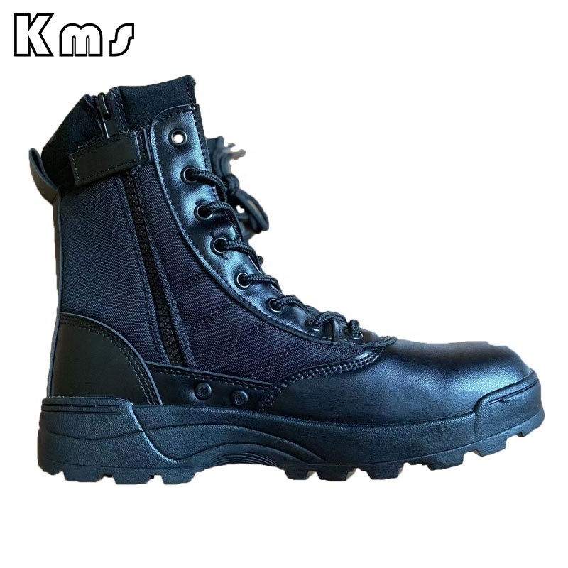 KMS Custom Hot Sale Black Outdoor Waterproof Hiking Tactical Shoes Combat Training Wholesale Combat Tactical Boots For Men