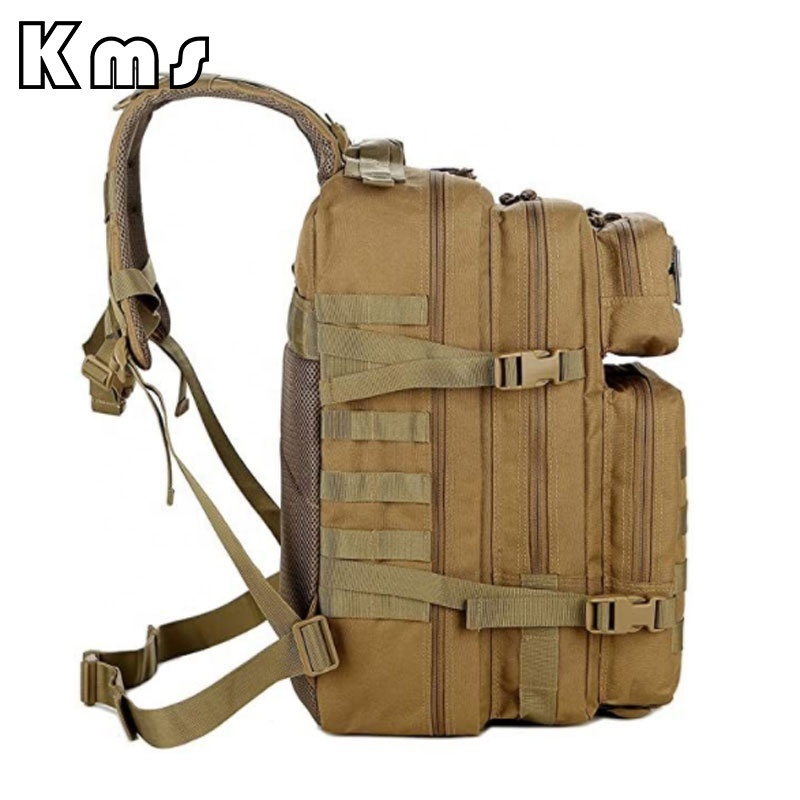 KMS Hot Sale Wholesale Khaki Multifunction Compartment Outdoor Assault Pack Large 25l Tactical Rucksack Backpack Bug Out Bag