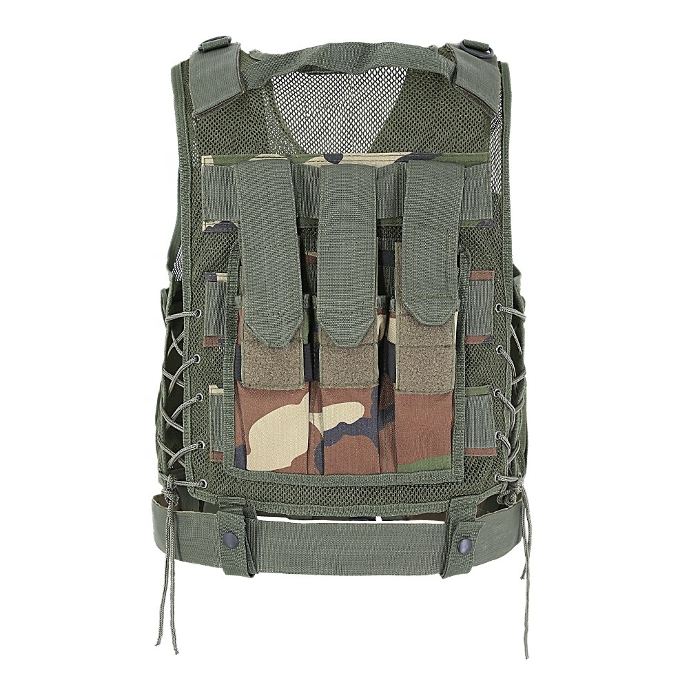 KMS Custom Wholesale Jungle Camouflage Accessories Breathable Safety Outdoor Tactical Mesh Vest for Hiking,Hunting