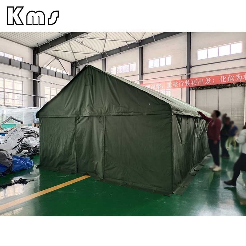 KMS 8x4.5m Olive Green Frame Structure Metal Poles Triple Layers Tear Resistance Large Capacity Outdoor Camping  Tent