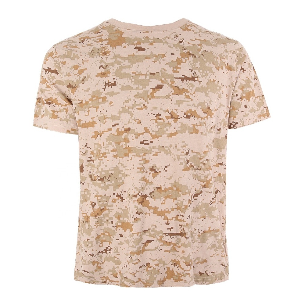 KMS Custom Men 100% Cotton Outdoor Breathable Desert Digital Camouflage Training Tactical T-shirt for Men