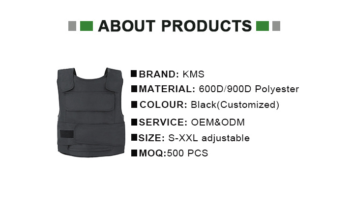 KMS Custom Adjustable 900D Polyester Black Lightweight Security Chaleco Tactico  Heavy Duty Molle Vest Tactical Vest