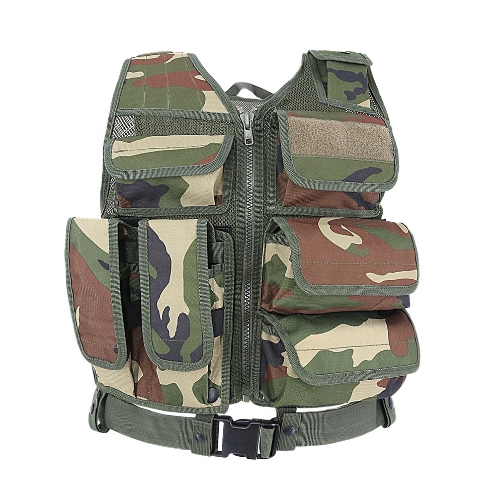 KMS Custom Wholesale Jungle Camouflage Accessories Breathable Safety Outdoor Tactical Mesh Vest for Hiking,Hunting