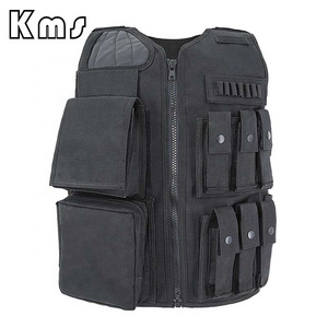 KMS Custom Wholesale Hot Sale 600D Polyester Black Assault  Equipment Tactical Vest For Law Reinforcement