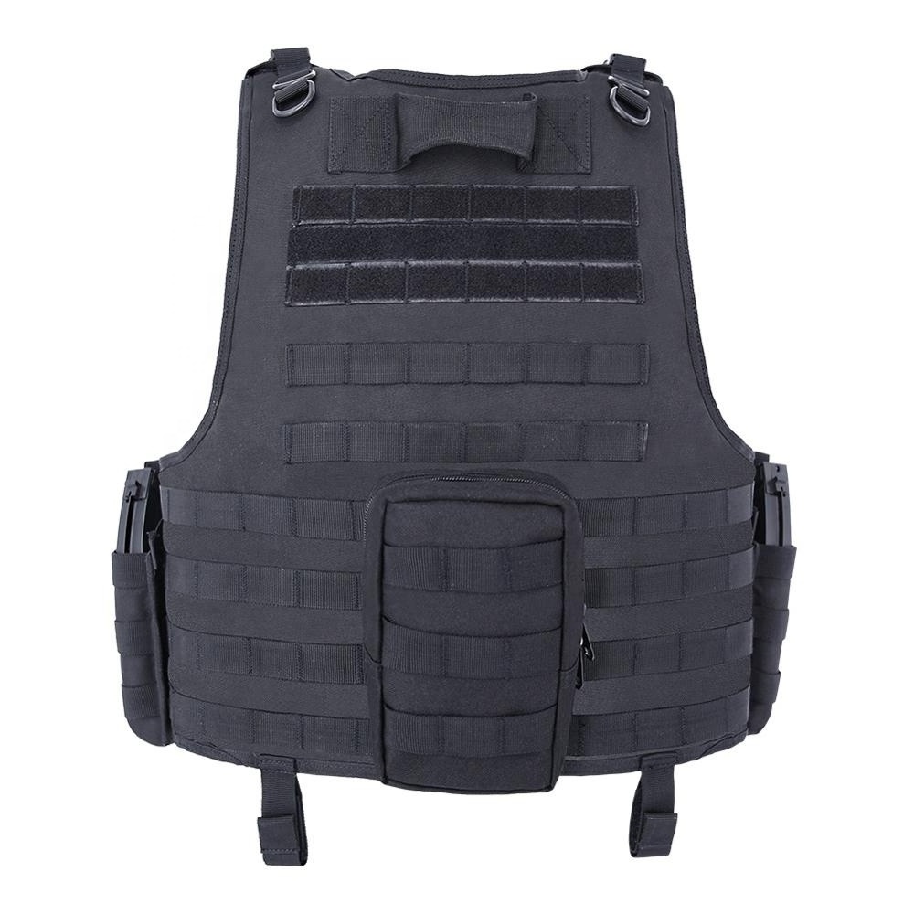 KMS Custom Black 600D Polyester Protective Security Guard Molle Armored Vest Combat Security Tactical Personal Protective Vest