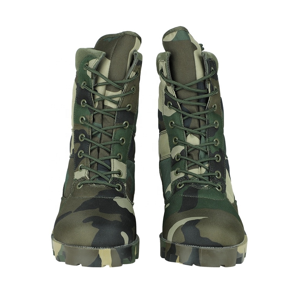 KMS Hot Sale Customize Outdoor Waterproof Woodland Camouflage Tactical Boots Leather Jungle Boots For Sale