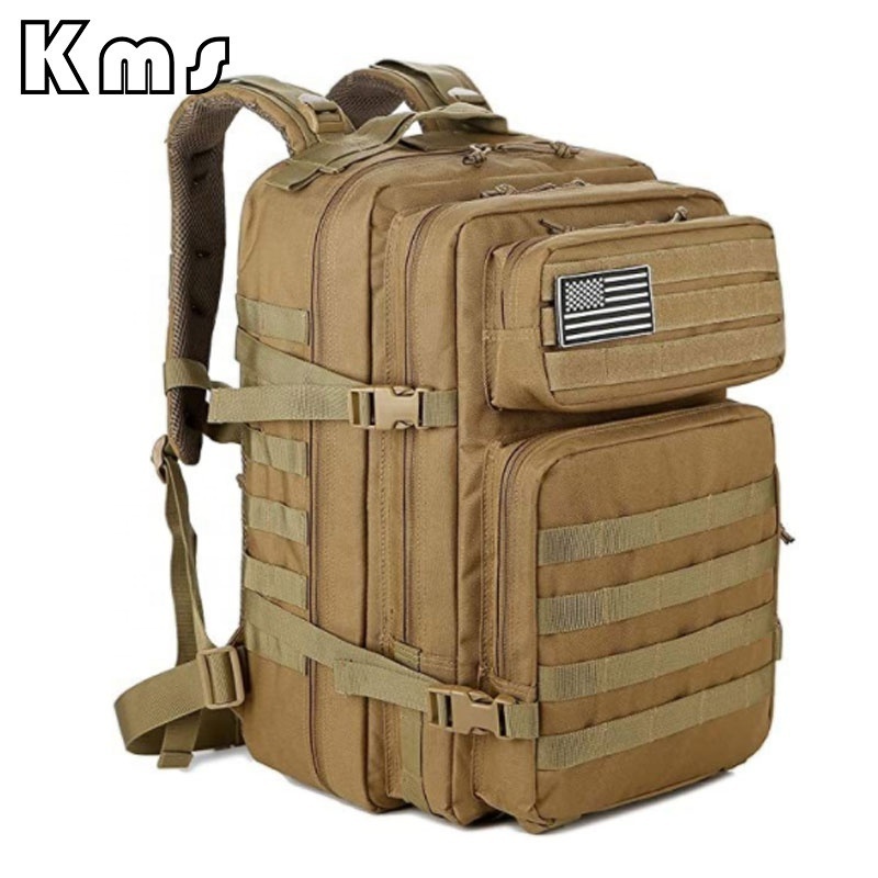 KMS Hot Sale Wholesale Khaki Multifunction Compartment Outdoor Assault Pack Large 25l Tactical Rucksack Backpack Bug Out Bag