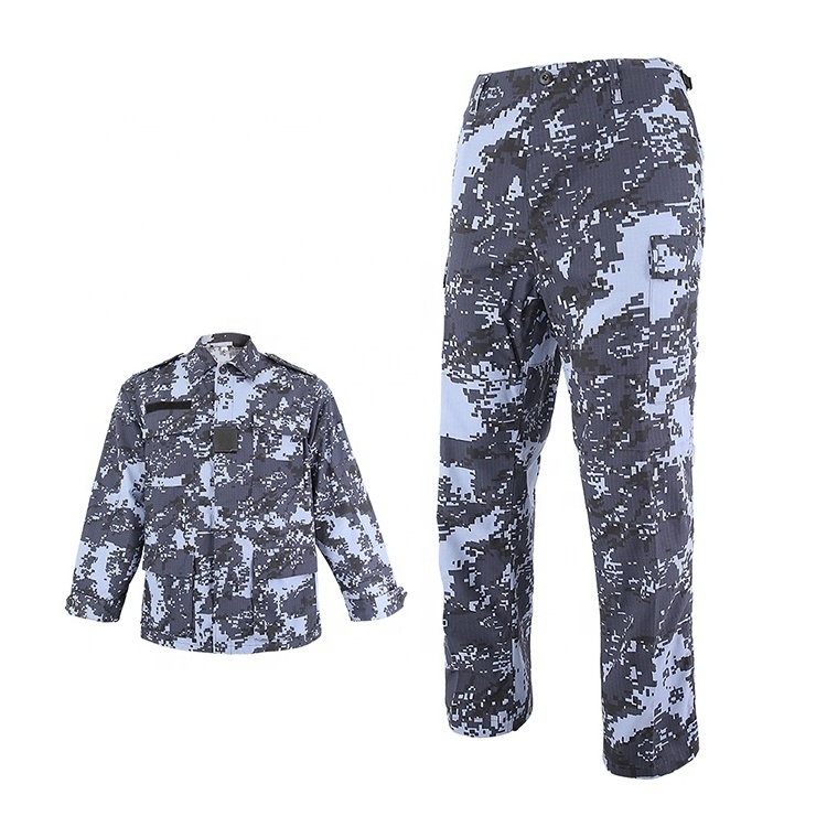 KMS Blue Camouflage Tactical Clothing Security Guard Tactical Pants Uniform Security  Bdu Uniform clothes