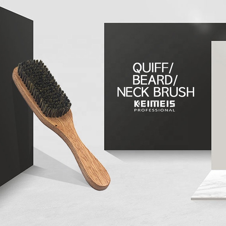 Professional barber duster brush vegan 360 Wave Palm wooden Boar Bristle cleaning beard brush