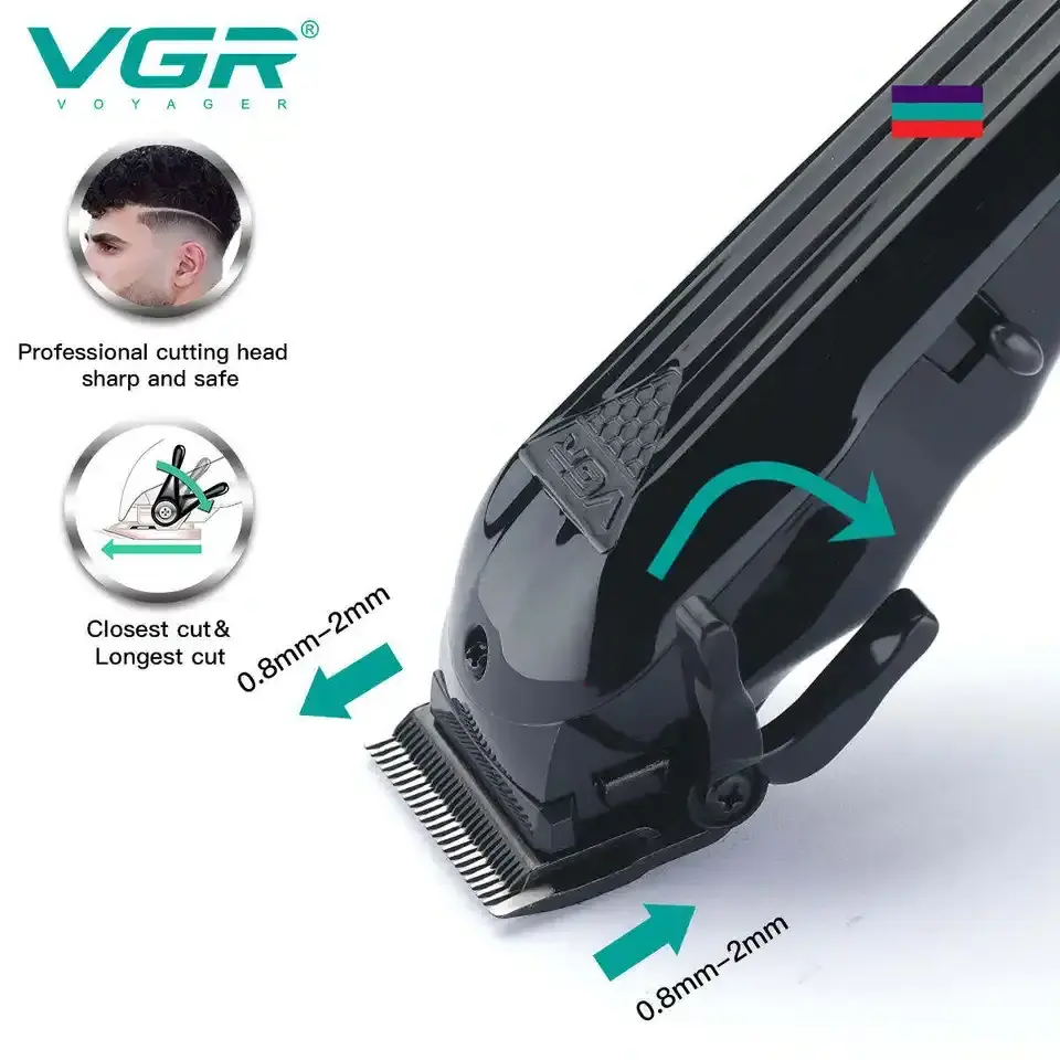 Custom VGR V-282 Professional Cordless Waterproof T-Blade Clippers For Men Barber Baldhead Beard Machines Shaver Hair Trimmer