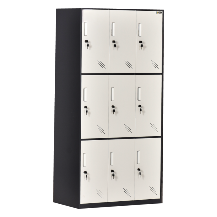 Wholesale Best Seller Gym Locker Cabinet 9 Door Steel Locker Employee Metal Lockers 9 Compartments Best price high quality