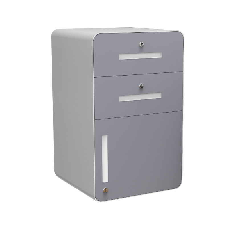 Commercial Metal Office Furniture 2 Drawers 1 door Steel Pedestal Movable Filing Storage Cabinet Under desks small Cupboard