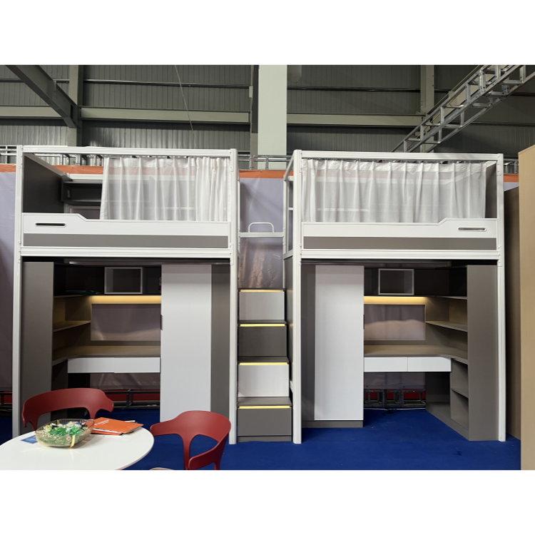 loft bunk bed for students and staff dormitory bunk bed with wardrobe and desks double bunk bed for kids