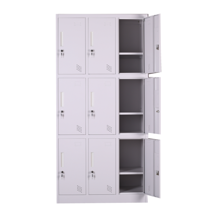 Wholesale Best Seller Gym Locker Cabinet 9 Door Steel Locker Employee Metal Lockers 9 Compartments Best price high quality