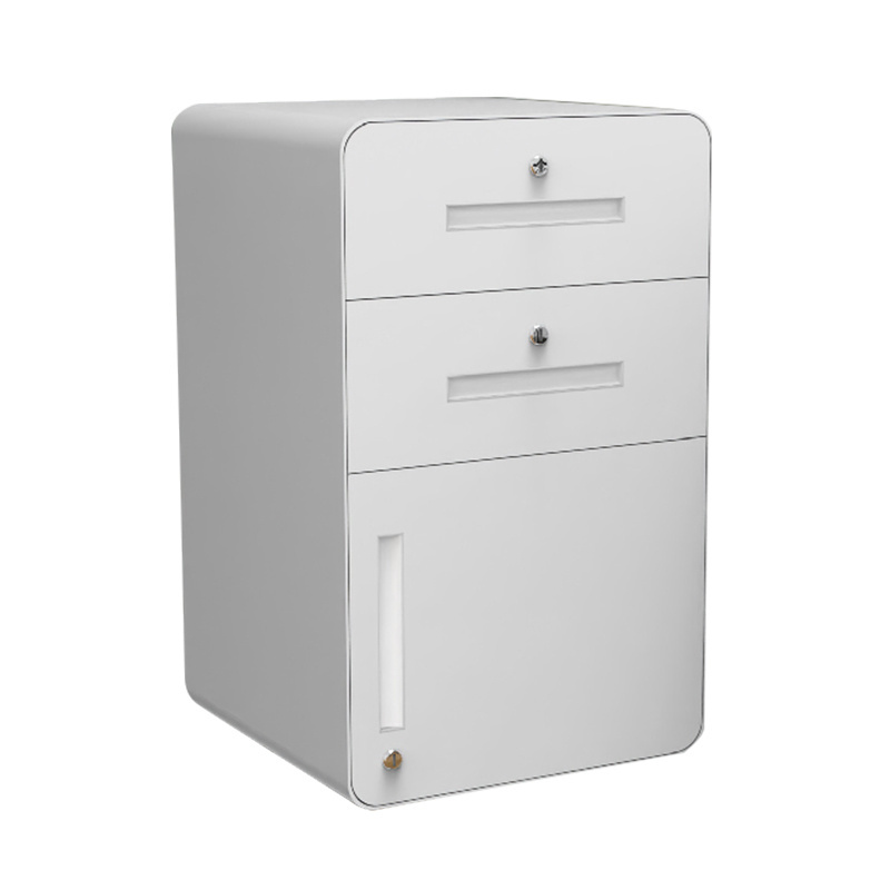 Commercial Metal Office Furniture 2 Drawers 1 door Steel Pedestal Movable Filing Storage Cabinet Under desks small Cupboard