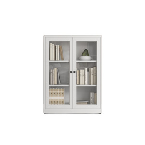 3 layer traditional industrial nordic custom Visible  Glass door bibliotheque  bookcase library storage cabinet bookshelf