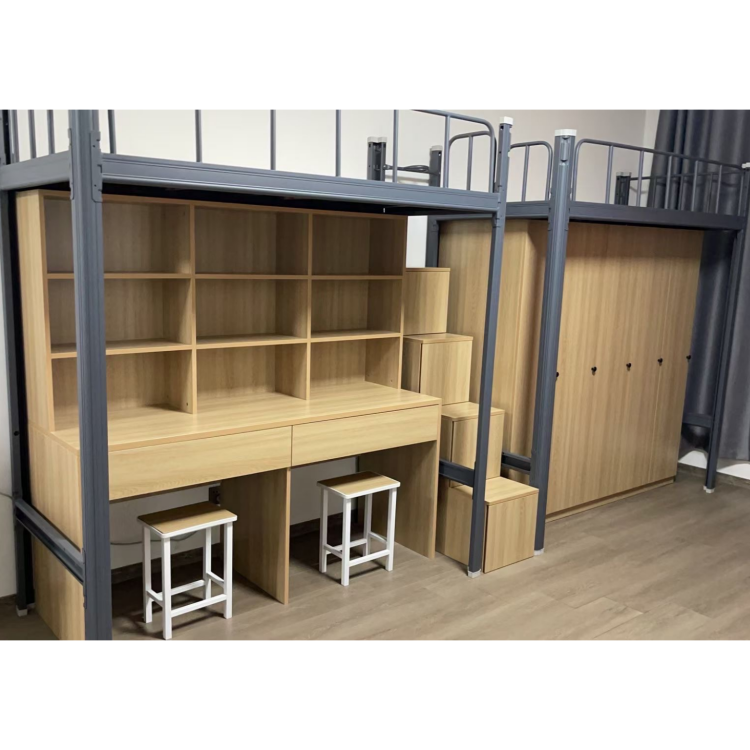 loft bunk bed for students and staff dormitory bunk bed with wardrobe and desks double bunk bed for kids