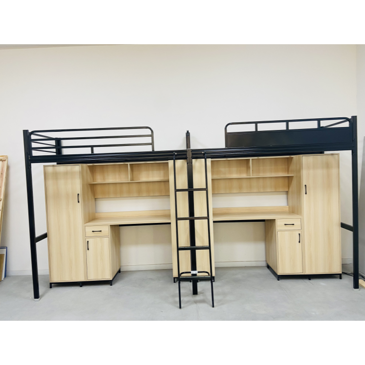 loft bunk bed for students and staff dormitory bunk bed with wardrobe and desks double bunk bed for kids