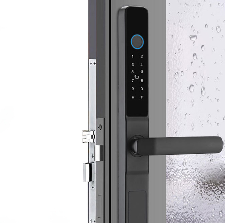 Fingerprint Biometric Keyless Glass Door Digital Aluminum Sliding Smart door lock