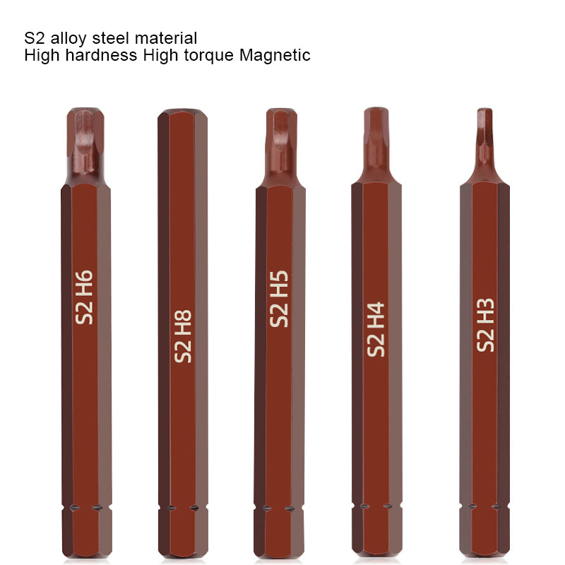 H5 H6 H8 H10 H12 M5 M6 M8 M10 T30 T40 T50 Torx Electric Screwdriver Bits S2 Steel 1/2 Inch Hex 60mm Length