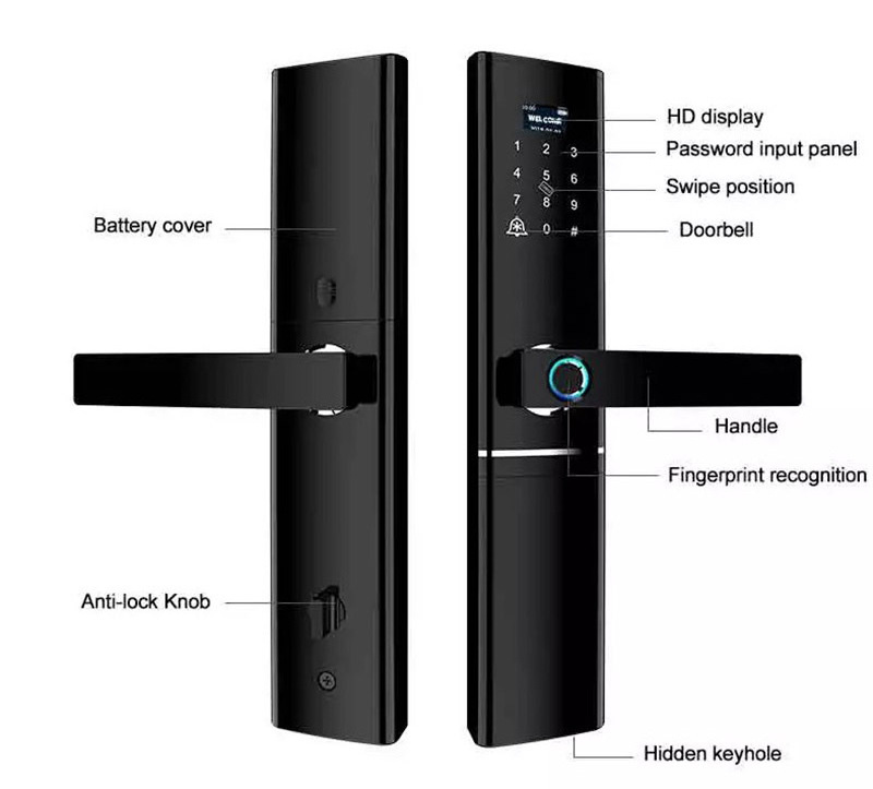 Smart New Wifi App Electronic Digital Biometric Fingerprint Keyless Password Code Door Locker Lock