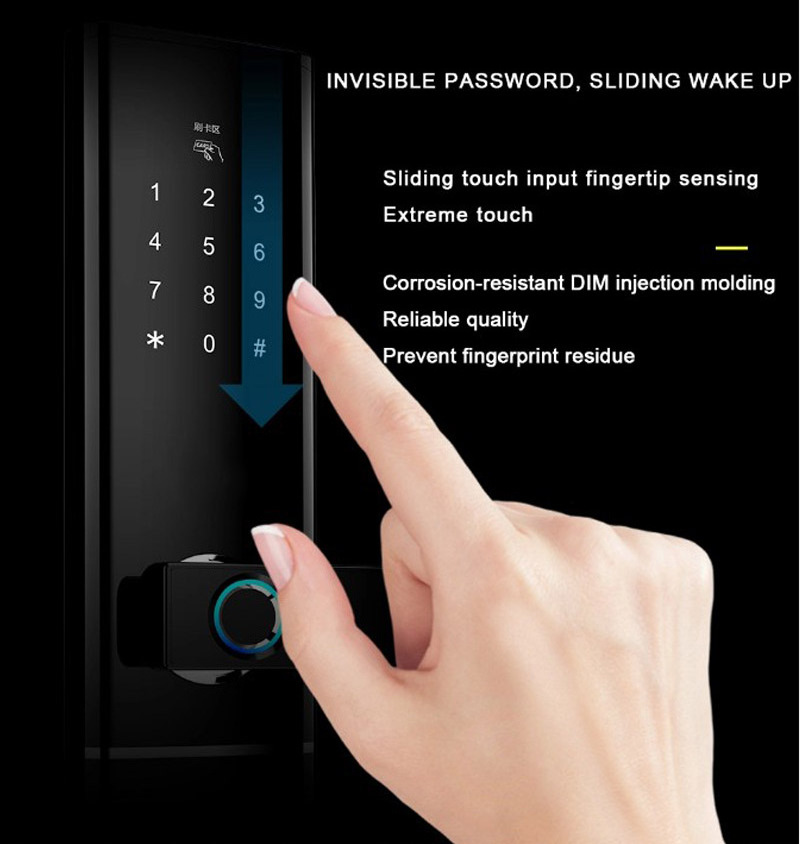 Smart New Wifi App Electronic Digital Biometric Fingerprint Keyless Password Code Door Locker Lock