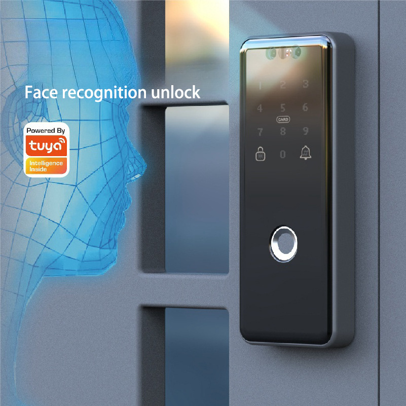 Tuya Smart Face Recognition Iron Fence Door Double-sided Fingerprint Password Lock