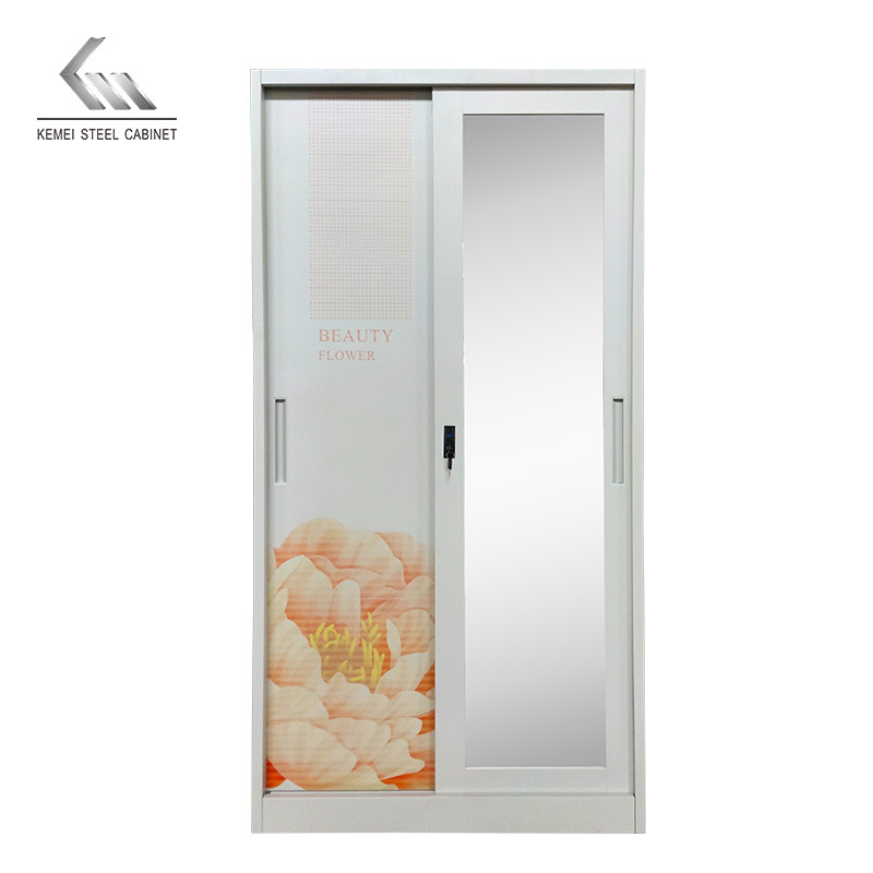 Latest Style Modern Bedroom metal Wall Cabinet Wardrobe With Sliding Doors