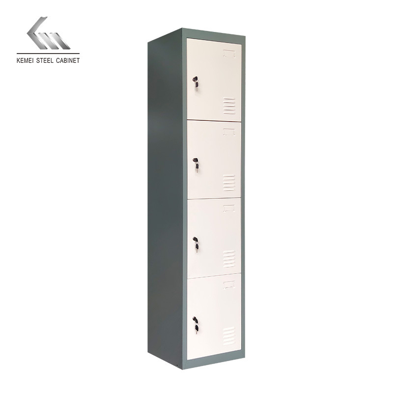 Factory 4 Doors Tall Thin Steel Locker Cabinet 4 Door Storage Locker Filling Cabinets