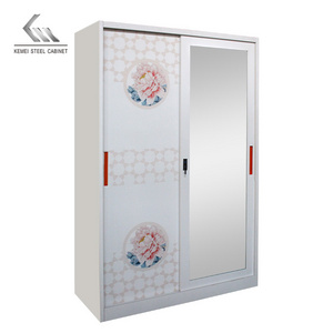 Hot Selling Steel Modern Bedroom 2 Door Clothes Metal Cabinet Wardrobe Storage Closet Wardrobes Bedroom Furniture