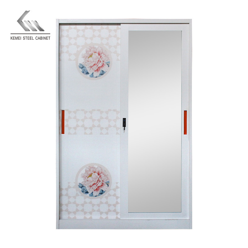 Hot Selling Steel Modern Bedroom 2 Door Clothes Metal Cabinet Wardrobe Storage Closet Wardrobes Bedroom Furniture