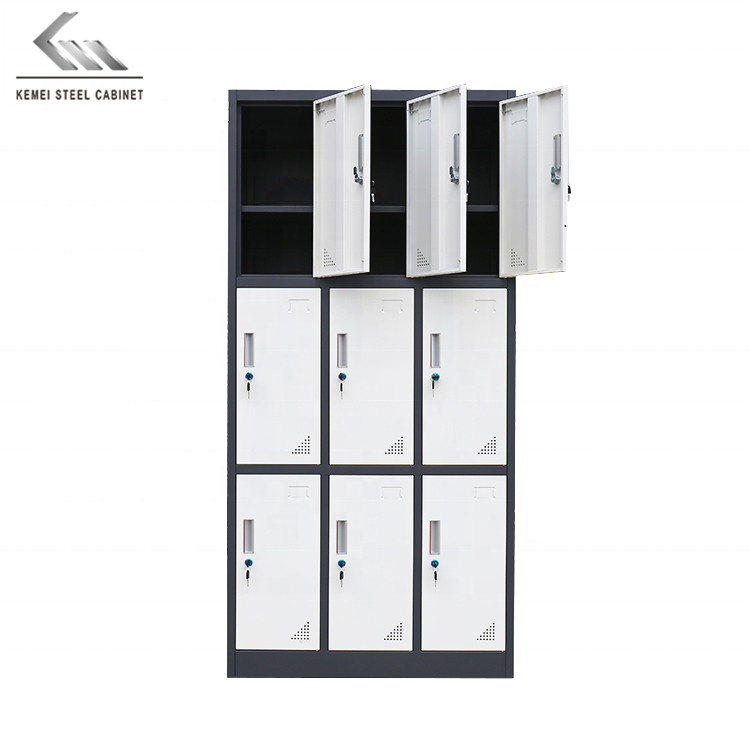 Hot Sale Sports Gym School 9 Doors Storage Locker Garage Organizer Steel Cabinet Lockers Metal Closet Worker Locker