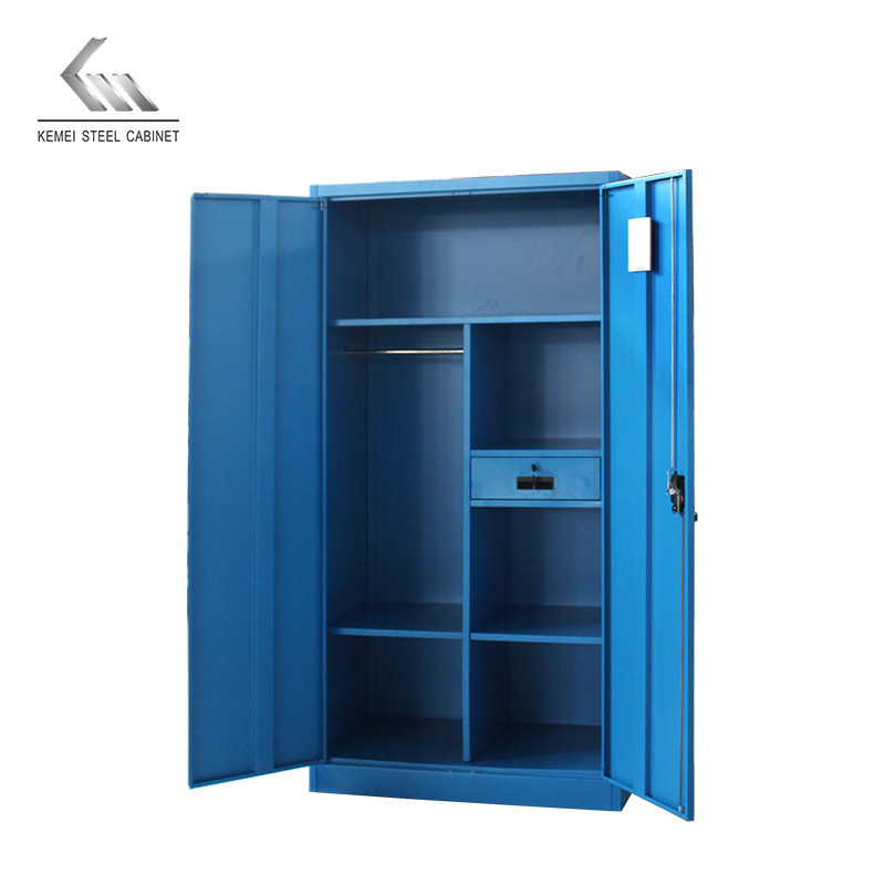 Customized steel locker office furniture cabinet 2 door metal wardrobe