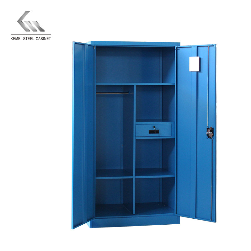 Customized steel locker office furniture cabinet 2 door metal wardrobe