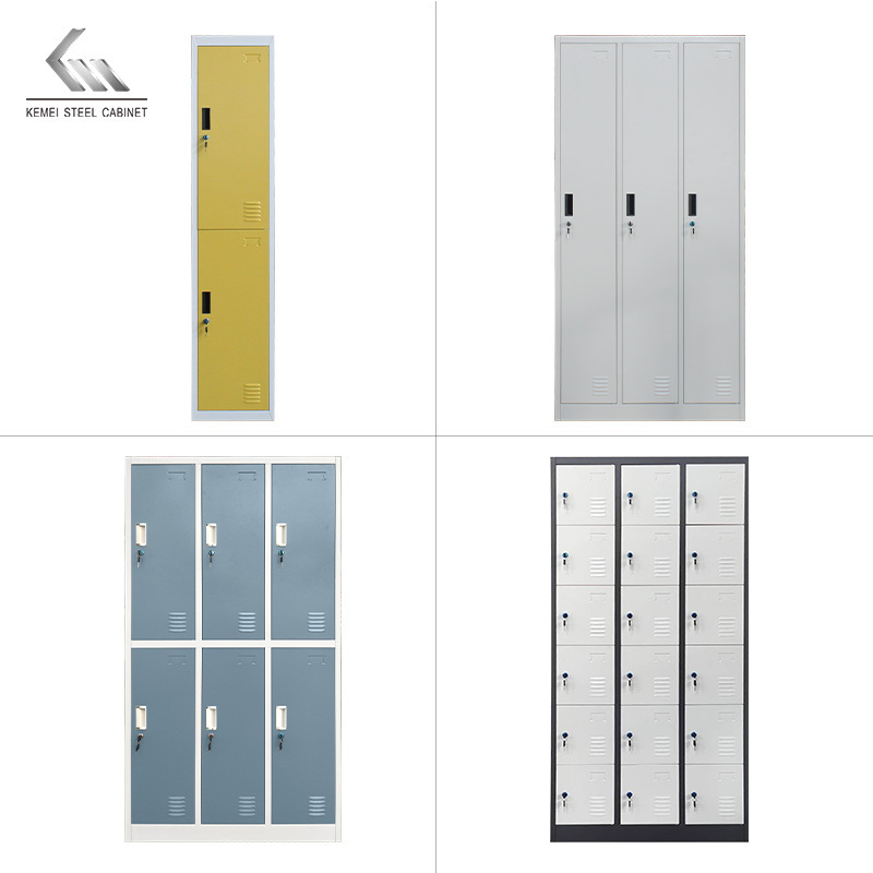 High Quality Metal Gym Locker 1/2/3/4/5/6/8/9/10/12/15/18/20/24 Door Office Staff Clothing Storage Steel Lockers