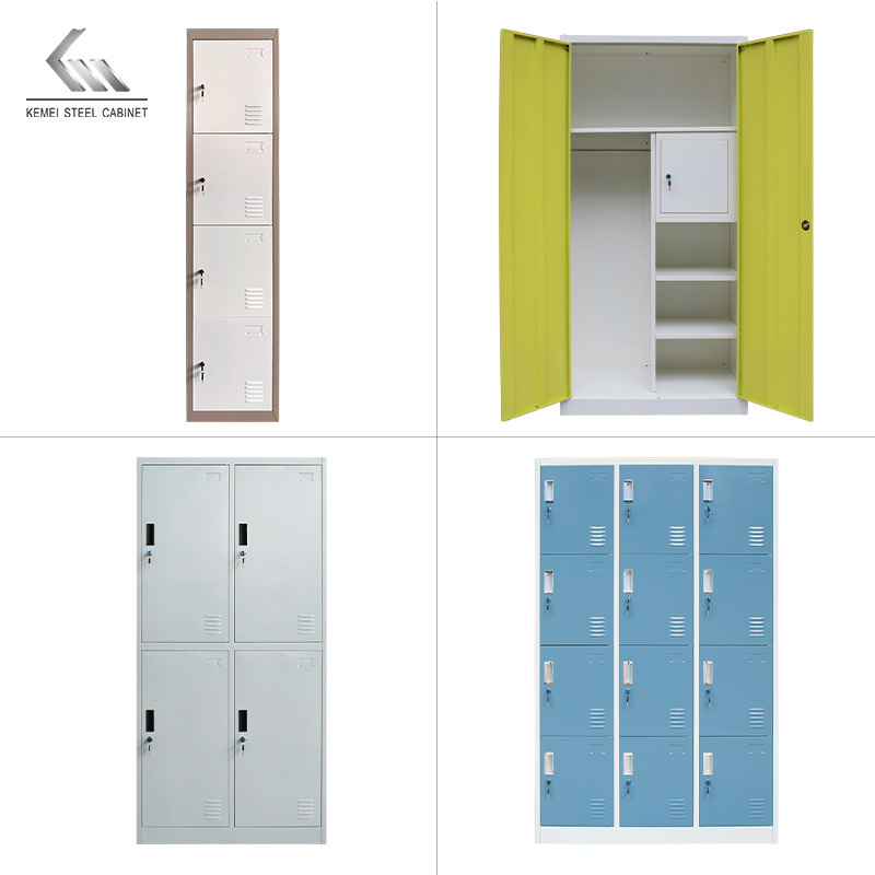 High Quality Metal Gym Locker 1/2/3/4/5/6/8/9/10/12/15/18/20/24 Door Office Staff Clothing Storage Steel Lockers