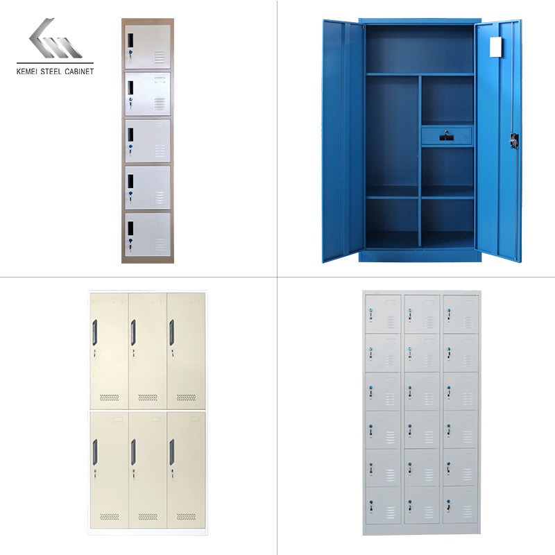 High Quality Metal Gym Locker 1/2/3/4/5/6/8/9/10/12/15/18/20/24 Door Office Staff Clothing Storage Steel Lockers