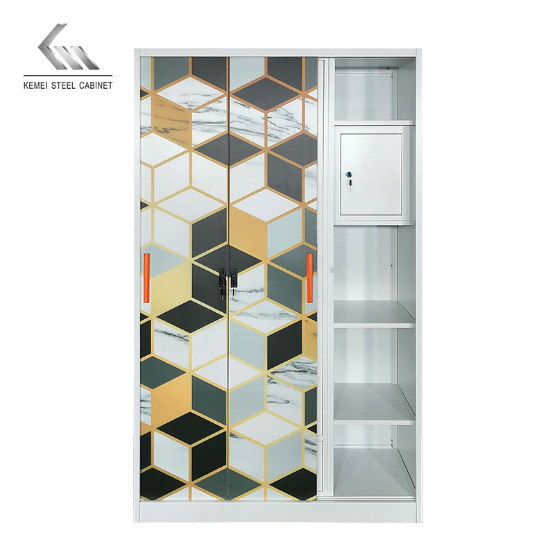 Steel almari Closet system wardrobe closet with mirror wardrobe clothes wardrobe cheap ukuran stand lemari pakaian szafa