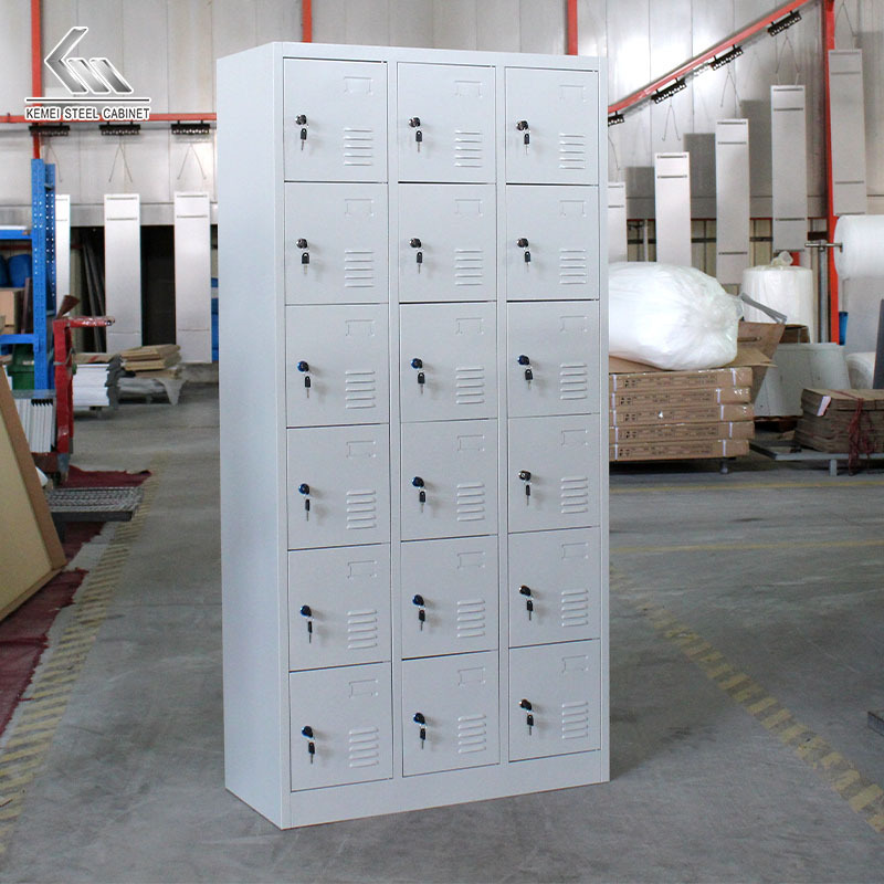 High Quality Metal Storage Modern Design Metal Locker With Hanger Modern Staff 18 Door Storage Wardrobe Stainless Steel Locker