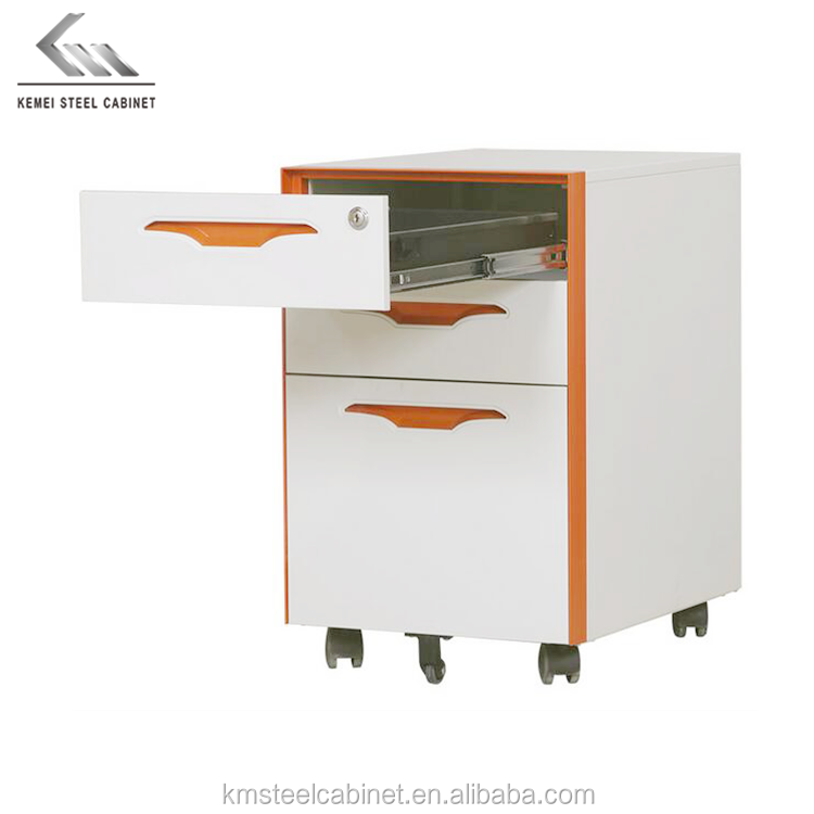 Wholesale Price 3 Drawer Mobile Pedestal Metal Filing Cabinet Office File Cabinet For Sale