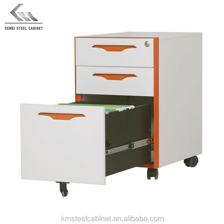 Wholesale Price 3 Drawer Mobile Pedestal Metal Filing Cabinet Office File Cabinet For Sale