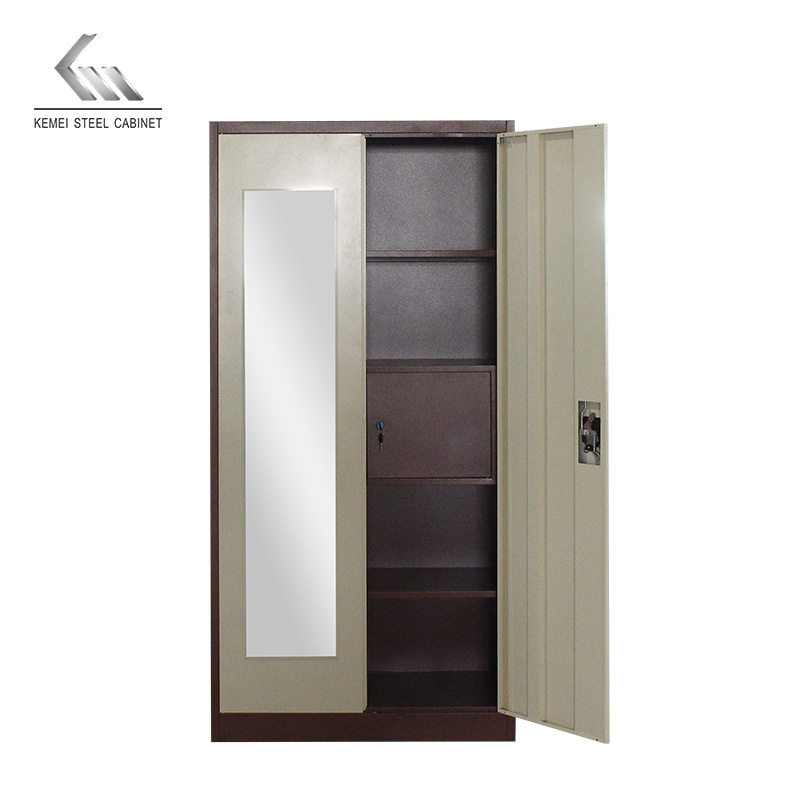 Low price economic 2 door metal wardrobe cabinet steel locker for dorm