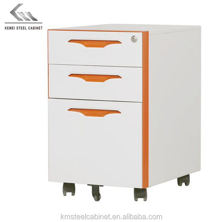 Wholesale Price 3 Drawer Mobile Pedestal Metal Filing Cabinet Office File Cabinet For Sale