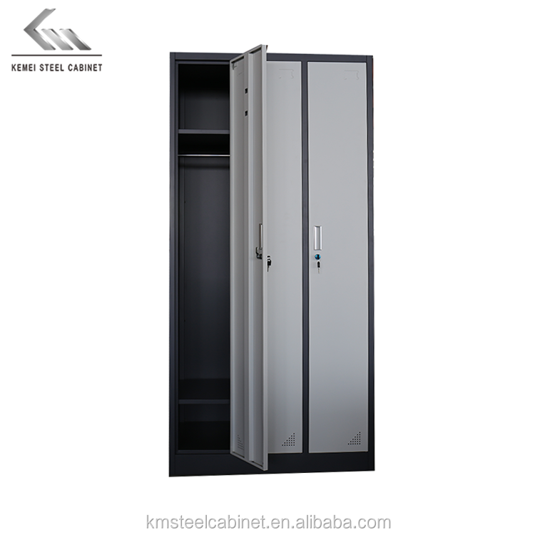 High quality 3 Door Metal Gym Locker steel Wardrobe Storage Cabinets